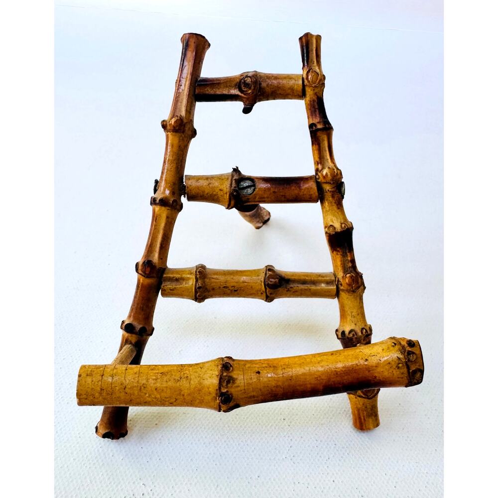 Vintage Bamboo Folding Plate Easel Stand - Picture 2 of 6